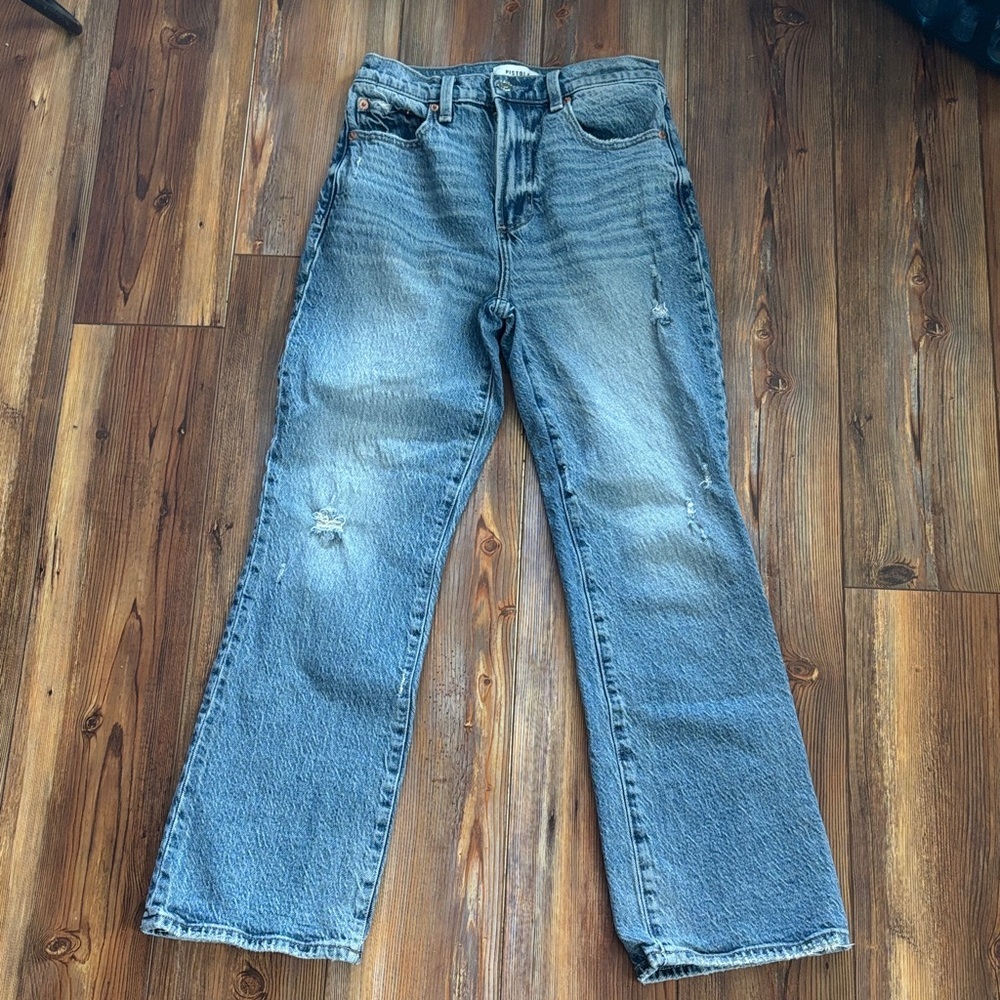 Pistola Distressed Blue Straight Leg Jeans  sz 25